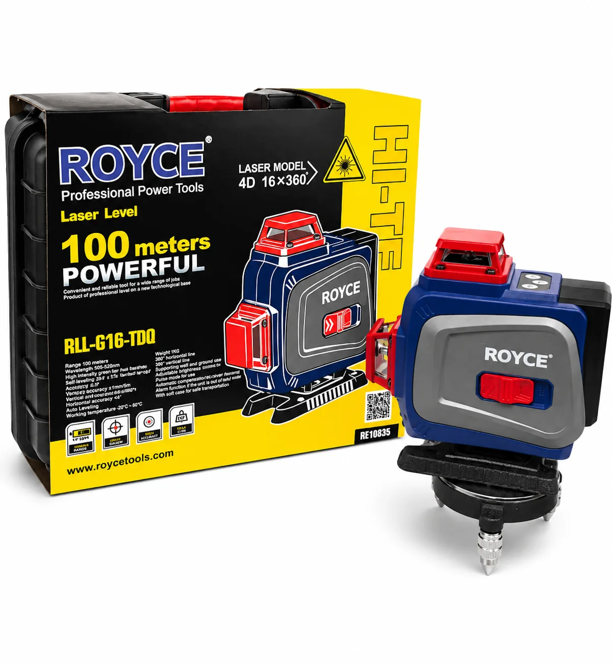 Royce Laser Level 16 Lines – 100M Range, 360° Self-Leveling